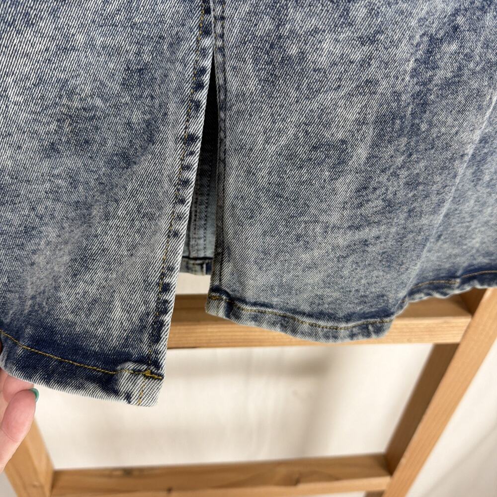 NWT Yesta Bleach Blue Zip Pockets Denim Skirt Elastic Waist #0905 Size 20 - Picture 5 of 6